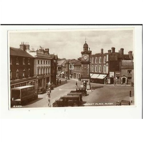 Warwickshire RUGBY Market Place Postcard by Valentine (G.6273)