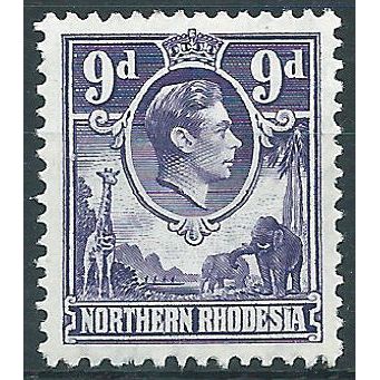 Northern Rhodesia 1952 SG39 9d Violet Mounted Mint....