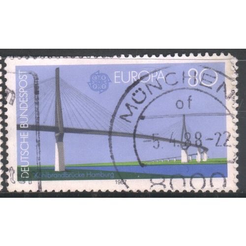 Germany 1987 - SG2187 - 80pf - Europa - Kohlbrand Bridge Hamburg - used
