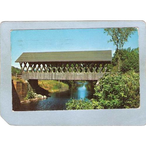 NH Andover Covered Bridge Postcard Keniston Bridge Over Blackwater River W~272