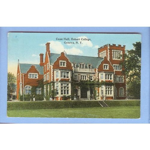 New York Geneva Coxe Hall Hobart College View Large Old Brick Building ~160