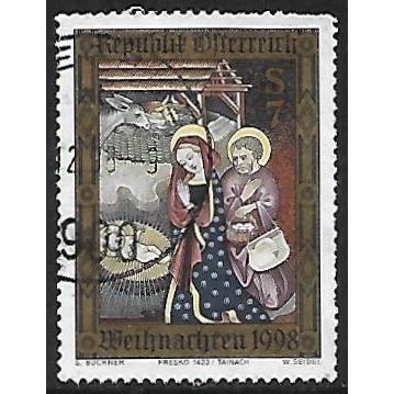 Austria Mi 2271: The Birth of Christ (detail): Fresco, Propstel Tainach.