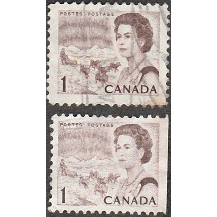 Canada 1967-73 1c Value. Northern Lights & Dog Team. Fine Used