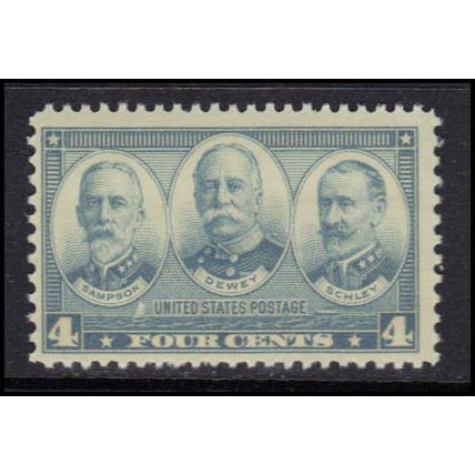 793 4c Sampson-Dewey-Schley Just Clears MNH U1961