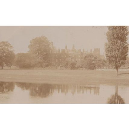 Eton College Shimmering On Thames Water Antique TE Cochrane Real Photo Postcard