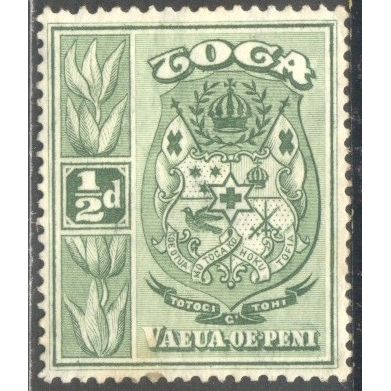 Tonga 1897 - ½d yellowish green - Coat Of Arms - unused