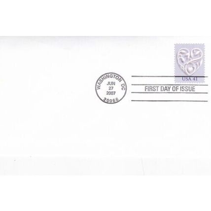 United States 2007 Heart FDC Washington DC Unaddressed VGC