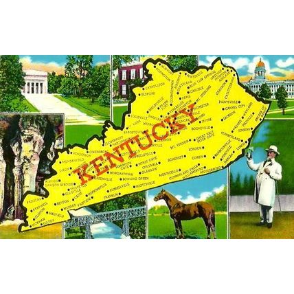 United States KENTUCKY Map Postcard (Readmore BC-K12)