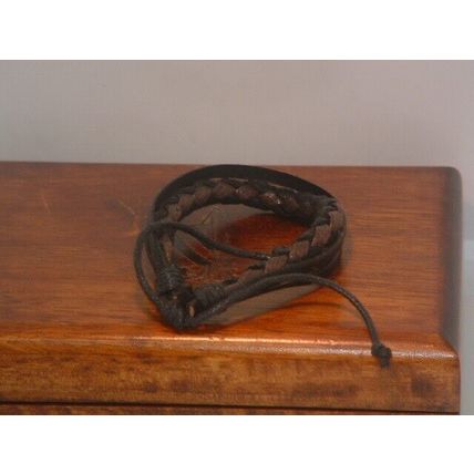 New Leather Black & Brown Braided Fashion Bracelet
