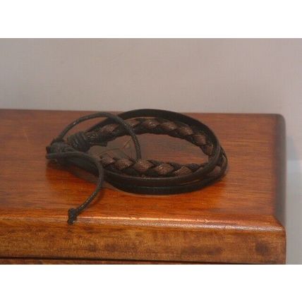 New Leather Black & Brown Braided Fashion Bracelet