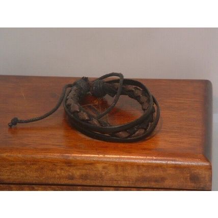 New Leather Black & Brown Braided Fashion Bracelet