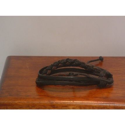 New Leather Black & Brown Braided Fashion Bracelet