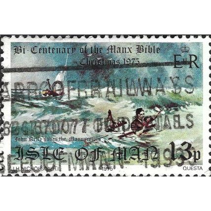 ISLE OF MAN, SHIP, Shipwreck Cumberland Coast, John Kelly, blue 1975, 13p