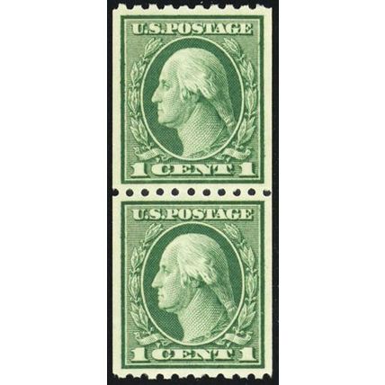 486, Mint NH 1¢ Superb Coil Pair - PSE Graded 98 Certificate * Stuart Katz