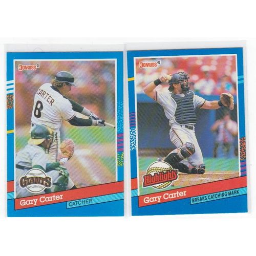 Lot of Two 1991 Donruss Gary Carter cards #151, #BC-8 – HOF - Giants