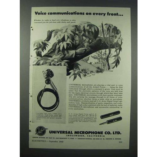 1943 Universal Microphone 1700U Series Microphone Ad