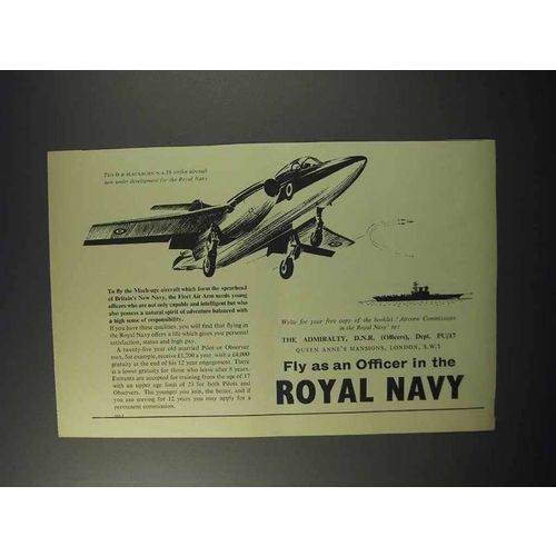1960 Royal Navy Ad - Blackburn N.A.39 Strike Aircraft