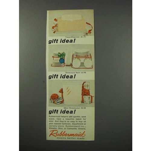 1960 Rubbermaid Ad - Tissue Dispenser, Dinnerware Rack
