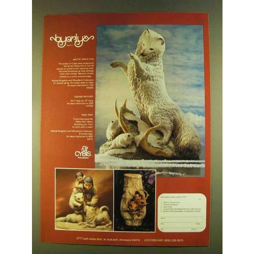 1980 Cybis Arctic White Fox, High Rise Porcelain Ad