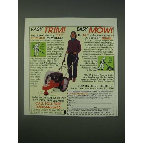 1989 DR Trimmer Ad - Easy Trim! Easy Mow!