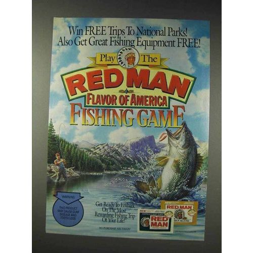 1991 Red Man Tobacco Ad - Trips to National Parks