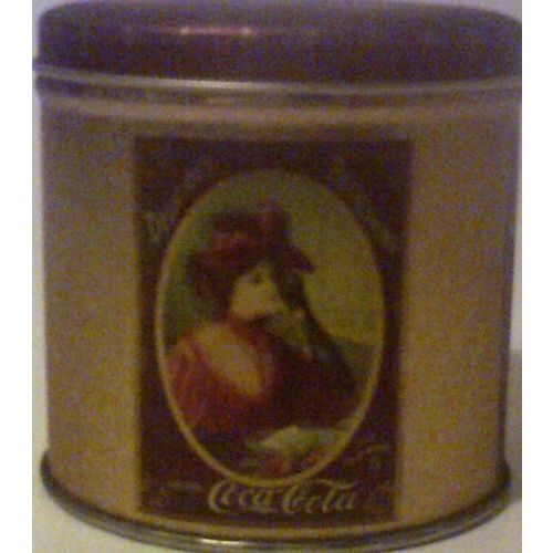 Coke Coca Cola round tin Canister 1985