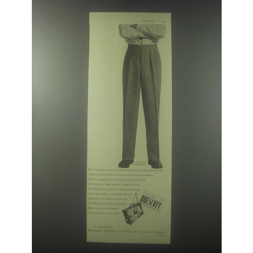 1954 Clothes by Drescott Ad - An average man is a myth invented by statisticians