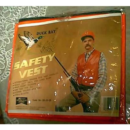 HUNTSMAN HUNTER'S DUCK BAY SPORTSMAN BRIGHT ORANGE SAFETY VEST & LICENSE HOLDER
