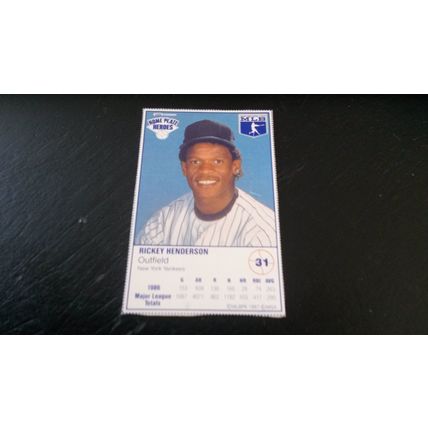1987 Kraft Dinners Home Plate Heroes Card # 31 Rickey Henderson Ex (5) Yankees