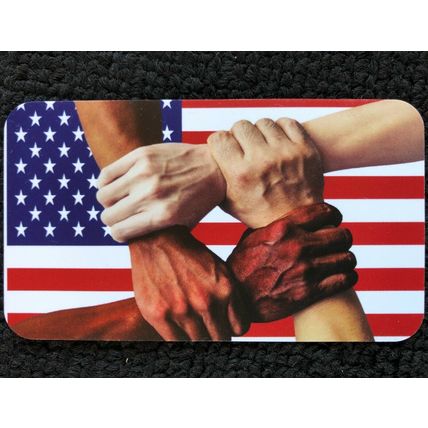 American Flag Card Peace Unity Anti-Racism Love God Country United Patriots
