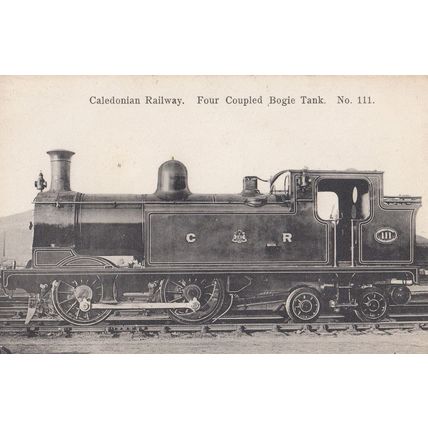 Caledonian Railway Four Coupled Bogie Tank 111 Antique Train Scottish Postcard