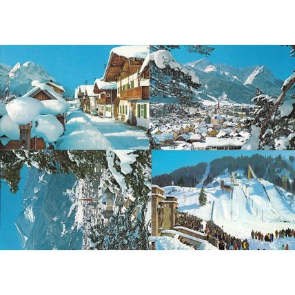 Garmisch Partenkirchen Olympic Games Skiing Slope 4x Postcard