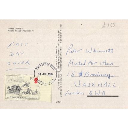 Grace Jones Pop Singer First Day Cover Postcard