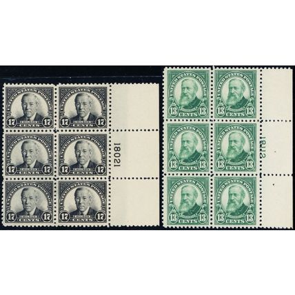 622-23, Two VF NH Plate Blocks of Six BEAUTIES! Cat $625.00 - Stuart Katz