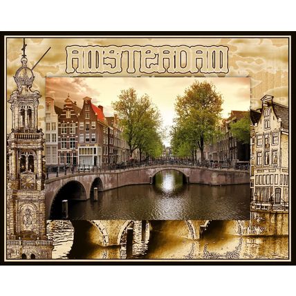 Amsterdam Laser Engraved Wood Picture Frame Landscape (3 x 5)