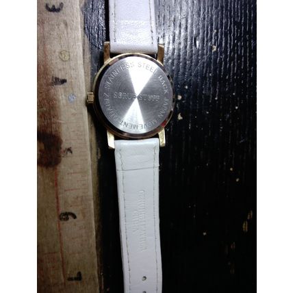 SCRUB STUFF White Nurse's Watch White Leather Strap New Battery