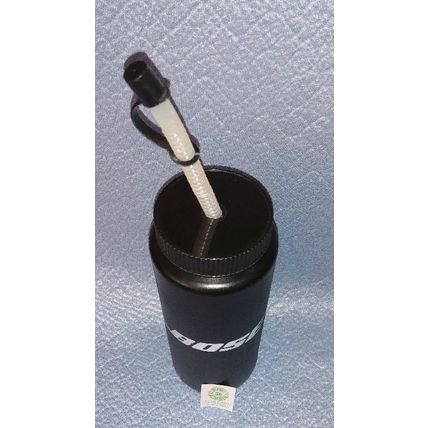RARE BOSE BLACK WATER BOTTLE circa 1999 with WHITE LOGO and CLEAR STRAW