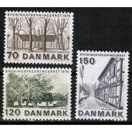 1975 Denmark Sc# 570-572 Mint NH - Architectural Heritage - cpl. set of 3 stamps