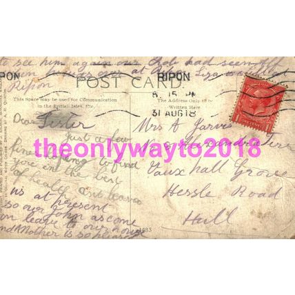 Avenue & Church, Studley Park, Yorks, Poor Salmon Postcard 1918