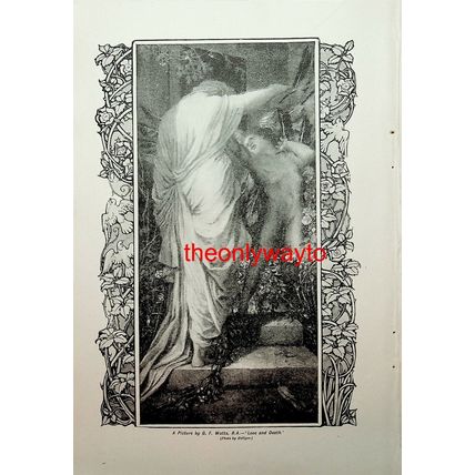 Love & Death, G F Watts, Book Illustration, c1907