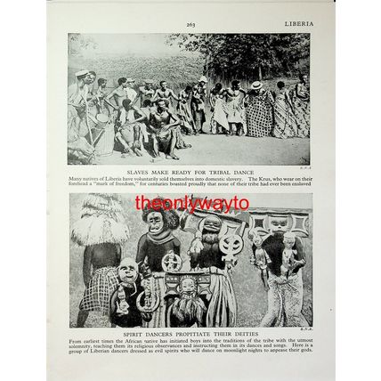 Spirit Dancers & Krus, Liberia (Fanti Youngsters On Reverse), Book Illustration