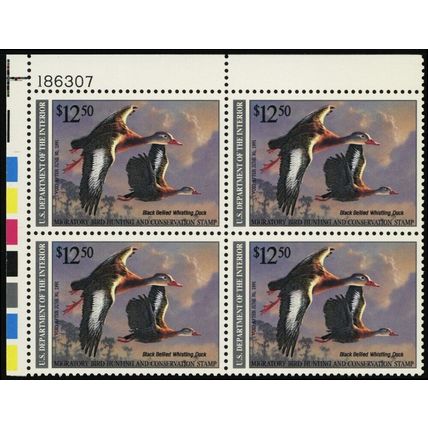RW57, Mint NH XF $12.50 Duck Stamp Plate Block Face value $50.00 - Stuart Katz