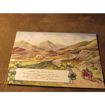 Valentines postcard - Ireland / Eire Greetings, The Hills - Artist / A1720