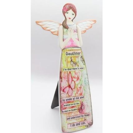 Daughter Porcelain Message Angel Plaque Freestanding or Wall 24 CM Gift Home