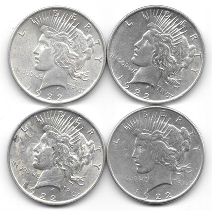 1922 Au/Bu Peace Dollars