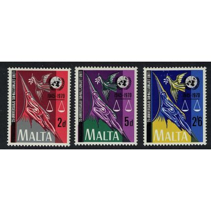 Malta 25th Anniversary of United Nations 3v 1970 MNH SG#441-443