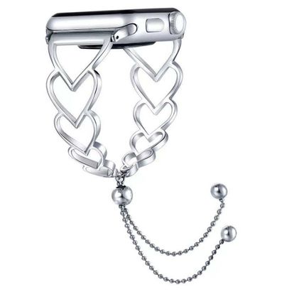Heart Metal Replacement Strap Watchband For Apple Watch Series, 7 41mm / 6 & SE