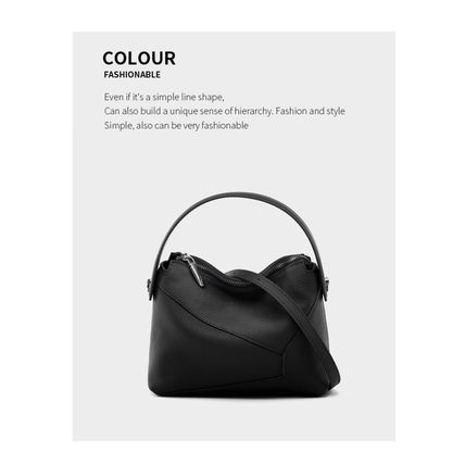 Genuine Leather Women Purses and Handbags Black