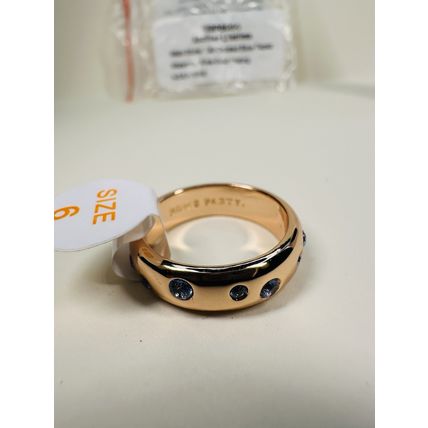 NIB Bomb Party Sz6 BP Ring RBP6964 Another Lifetime LC Blue Topaz Rose Gold Pl