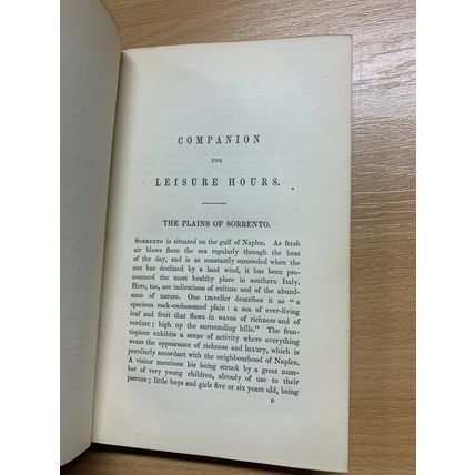 c1853 "COMPANION FOR LEISURE HOURS" ILLUSTRATED POETRY ANTIQUE BOOK (P3)